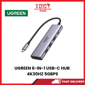 UGREEN 6-IN-1 USB-C HUB 4K30HZ 5GBPS