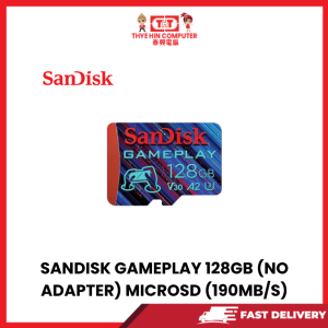 SANDISK GAME PLAY MICRO SD 128GB (NO ADAPTER) V30 U3 190MB UHS-I  MEMORY CARD [SBN:YES NILAI:NO MELAKA:YES HPS:NO]