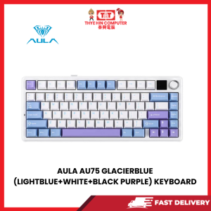 AULA AU75 GLACIERBLUE  (LIGHTBLUE+WHITE+BLACK PURPLE) KEYBOARD [SBN:NO NILAI:YES MELAKA:YES HPS:NO]