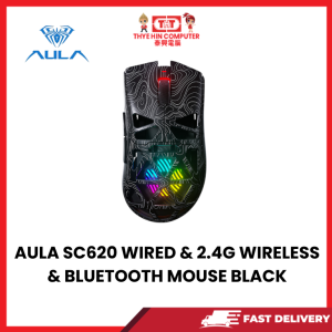 AULA SC620 WIRED & 2.4G WIRELESS & BLUETOOTH MOUSE BLACK