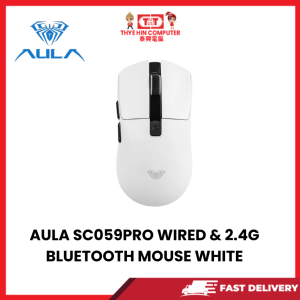 AULA SC059PRO WIRED & 2.4G BLUETOOTH MOUSE WHITE [SBN:NO NILAI:YES MELAKA:NO HPS:NO]