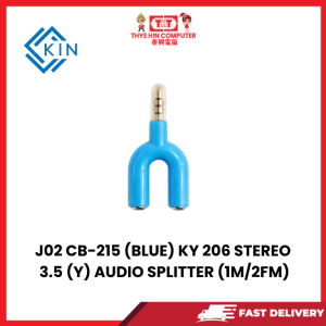 J02 CB-215 (BLUE) KY 206  STEREO 3.5 (Y) AUDIO SPLITTER (1M/2FM) [SBN:YES NILAI:NO MELAKA:NO HPS:NO]