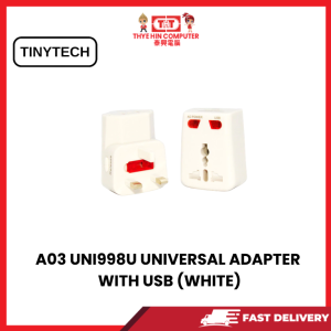 A03 UNI998U UNIVERSAL ADAPTER WITH USB (WHITE) [SBN:NO NILAI:YES MELAKA:NO HPS:NO]