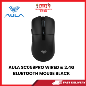 AULA SC059PRO WIRED & 2.4G BLUETOOTH MOUSE BLACK [SBN:NO NILAI:YES MELAKA:NO HPS:NO]