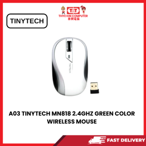 A03 TINYTECH MN818 2.4GHZ WHITE COLOR WIRELESS MOUSE [SBN:YES NILAI:YES MELAKA:NO HPS:NO]
