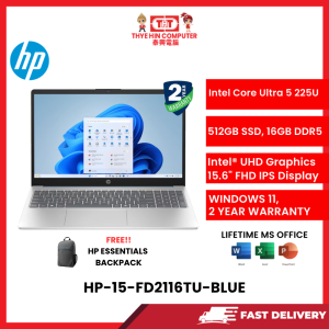 HP-15-FD2116TU-BLUE-INTELCOREULTRA5-225U,16GBR5,512GBSSD,INTEGRATED,15.6"FHD,W1164,2YRS,H&S