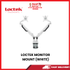 LOCTEK DLB851D2 GAS SPRING FULL MOTION DEKSTOP 17"-32" MONITOR MOUNT FOR 2 MONITOR (WHITE)