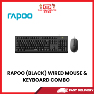A06 RAPOO X130PRO (BLACK) WIRED OPTICAL MOUSE & KEYBOARD COMBO US
