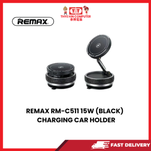 REMAX RM-C511 15W (BLACK) ROTATABLE MAGNETIC WIRELESS CHARGING CAR HOLDER [SBN:NO NILAI:YES MELAKA:NO HPS:NO]
