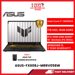 ASUS-FX608J-MRRV058W-INTELCOREI7-14650HX,16GBR5,1TBM.2SSD,RTX50608GBR7,16"FHD,W1164,2YRS