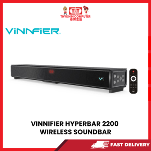 VINNIFIER HYPERBAR 2200 WIRELESS SOUNDBAR WITH WIRELESS SUBWOOFER KARAOKE SYSTEM BUILT IN MIC JACK