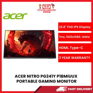 ACER NITRO PG241Y P1BMIUUX  23.8'FHD IPS 144HZ PORTABLE GAMING MONITOR, USB TYPE C , 3YRS  1920*1080
