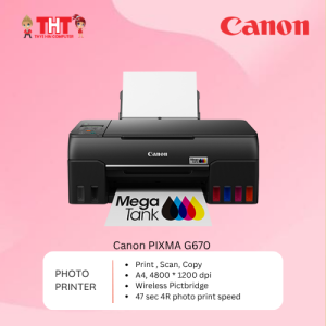 Canon PIXMA G670 Wireless All-In-One MegaTank Photo Printer