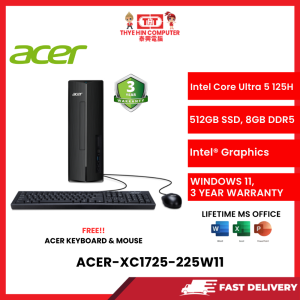 ACER-XC1725-225W11-INTELCOREULTRA5-125H,8GBR5,512GBSSD,INTELUHD,W1164,3YRS,H&S