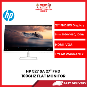 HP 527 SA 27" FHD 1920*1080 100GHZ (VGA,2* HDMI) 3YRS 300NITS 1500:1 FLAT MONITOR