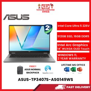 ASUS-TP3407S-ASG149WS-GRAY-INTELULTRA5-226V,16GBR5,512GBSSD,INTELARC,14"WUXGATOUCH,W1164,2YRS,H&S