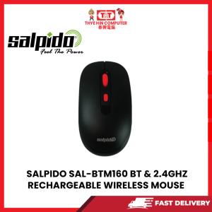 SALPIDO SAL-BTM160 BT &  2.4GHZ RECHARGEABLE WIRELESS & BLUETOOTH MOUSE (BLACK+RED)