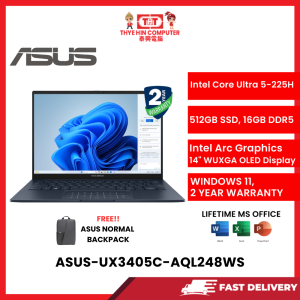 ASUS-UX3405C-AQL248WS-BLUE-INTELCOREULTRA5-225H,16GBR5,512GBM.2SSD,INTELARC,14"WUXGA,W1164,2YRS,OPI