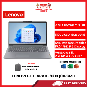LENOVO-IDEAPAD-82XQ01P3MJ-GREY-AMDRYZEN3-30,8GBR5,512GBSSD,AMDRADEON,15.6"FHD,W11H64,2YR,H&S
