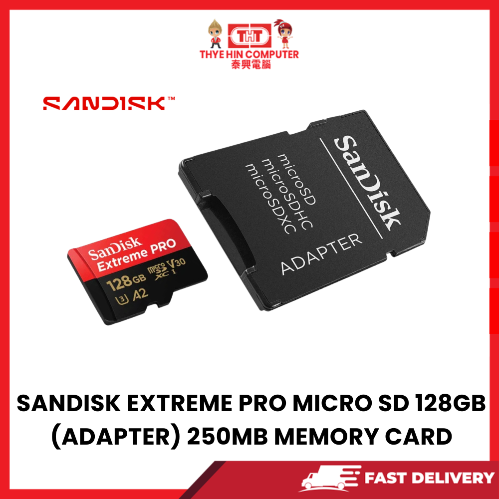 SANDISK EXTREME PRO MICRO SD 128GB (ADAPTER) 250MB MEMORY CARD