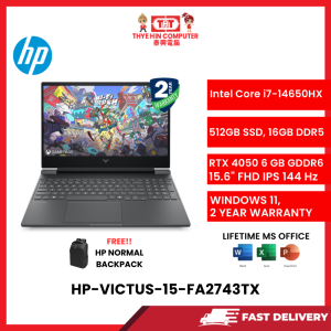 HP-VICTUS-15-FA2743TX-BLK-INTELCOREI7-14650HX,16GBR5,512GBSSD,RTX40506GVR6,15.6"FHD,W1164,2YRS,H&S