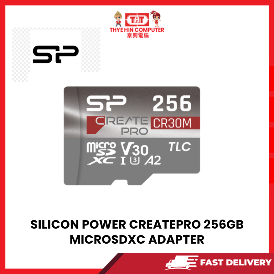 SILICON POWER CREATEPRO 256GB MICROSDXC WITH ADAPTER