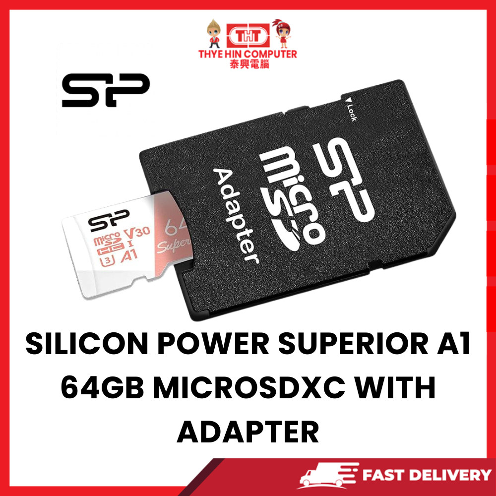 SILICON POWER SUPERIOR A1 64GB MICROSDXC WITH ADAPTER