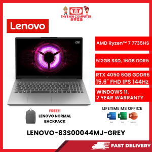 LENOVO-83S00044MJ-GREY-AMDRYZEN7-7735HS,16GBR5,512GBSSD,RTC40506GVR6,15.6"FHD,W11H64,2YR,H&S