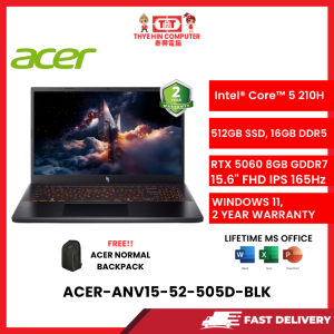 ACER-ANV15-52-505D-BLK-INTELCORE5-210H,16GBR4,512GBSSD,RTX50508GVR7,15.6"IPS,W1164,2YRS,H&S