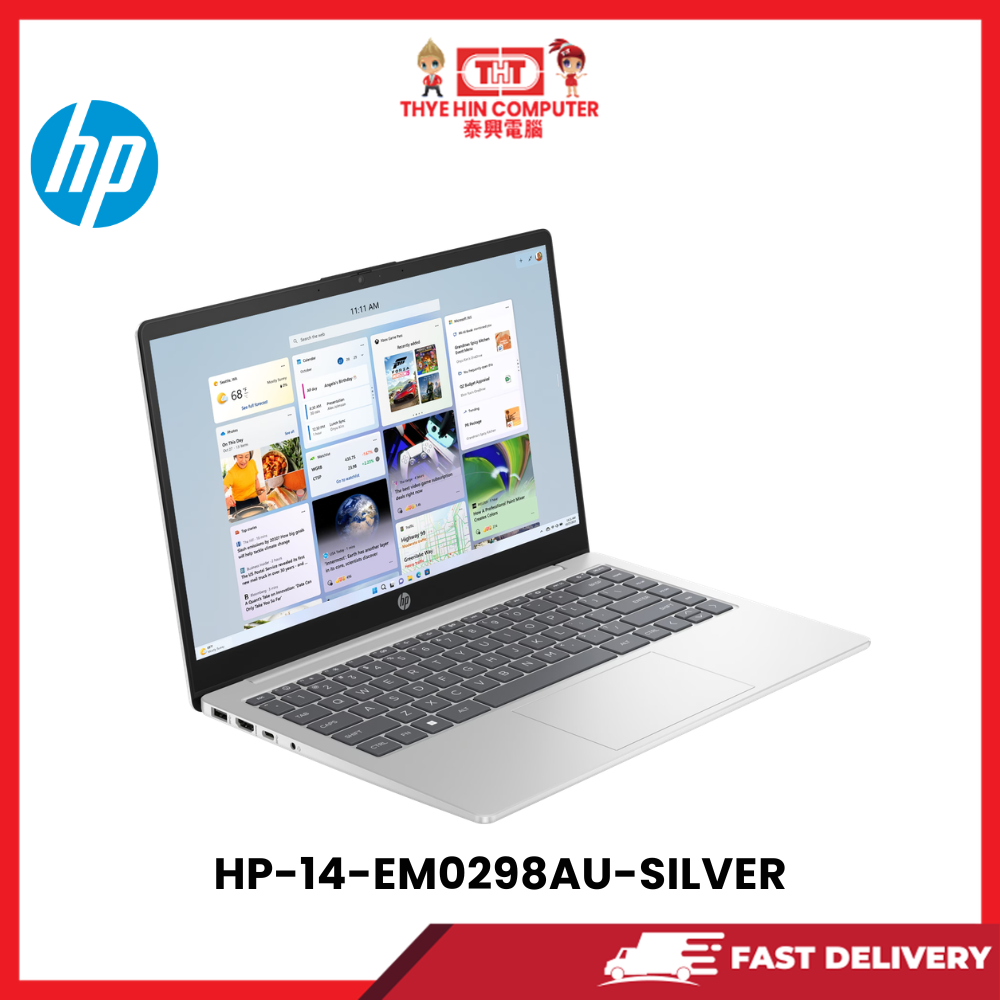 HP-14-EM0298AU-SILVER-AMDATHLON-7120U,8GBR5,512GBSSD,AMDRADEON,14"FHD,W1164,2YRS,H&S - Image 2