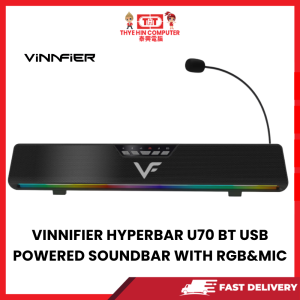 VINNIFIER HYPERBAR U70 BT USB POWERED SOUNDBAR WITH RGB&MIC