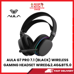 AULA G7 PRO 7.1  (BLACK) WIRELESS GAMING HEADSET WIRED&2.4G&BT5.0