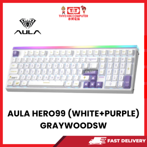 AULA HERO99 (WHITE+PURPLE) GRAYWOODSW