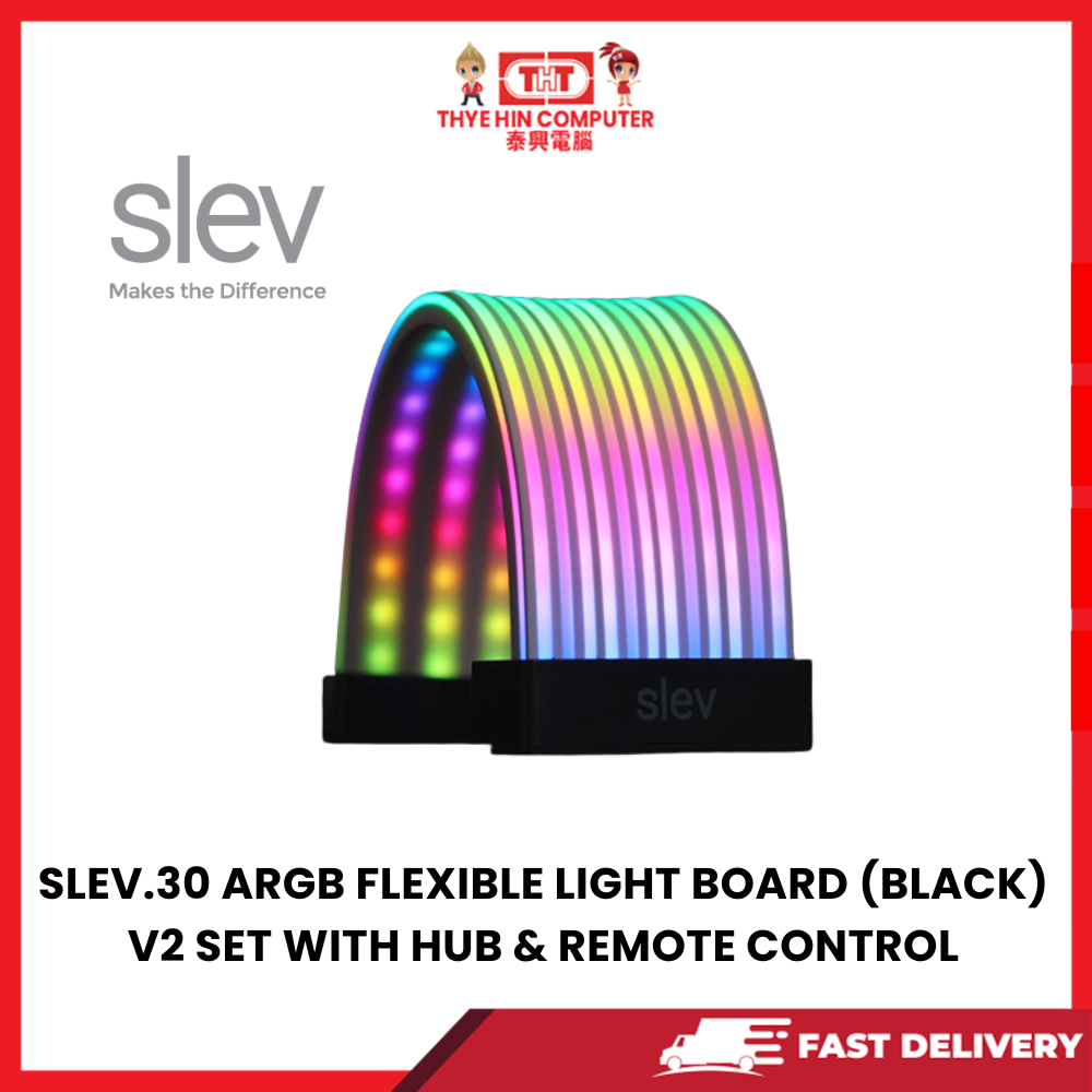 SLEV.30 ARGB FLEXIBLE LIGHT BOARD (BLACK) V2 SET WITH HUB & REMOTE CONTROL