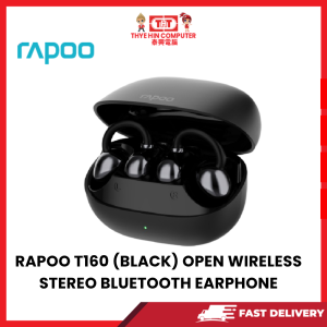 RAPOO T160 (BLACK) OPEN WIRELESS STEREO BLUETOOTH EARPHONE