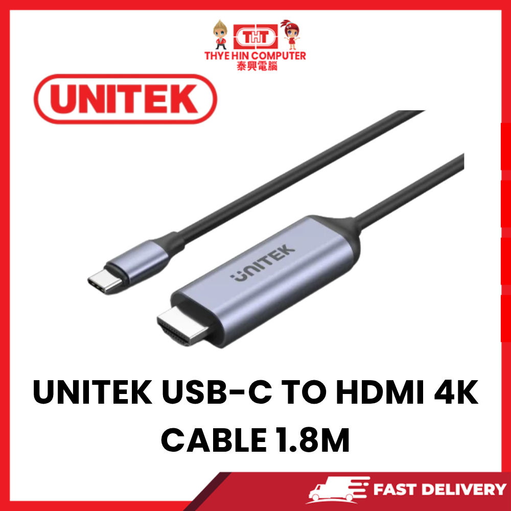 UNITEK USB-C TO HDMI 4K CABLE 1.8M