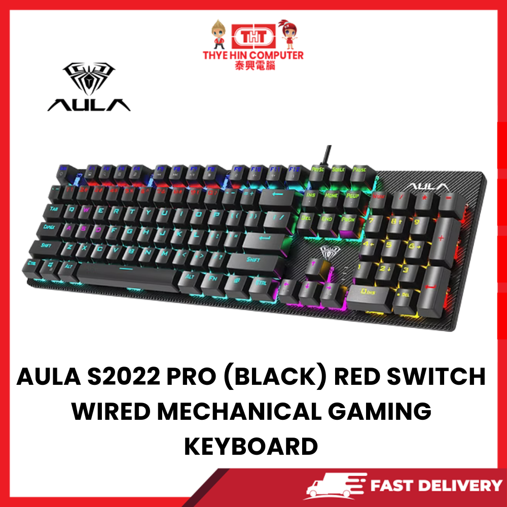 AULA S2022 PRO (BLACK) RED SWITCH WIRED MECHANICAL GAMING KEYBOARD