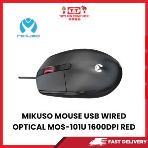 MIKUSO MOUSE USB WIRED OPTICAL MOS-101U 1600DPI RED