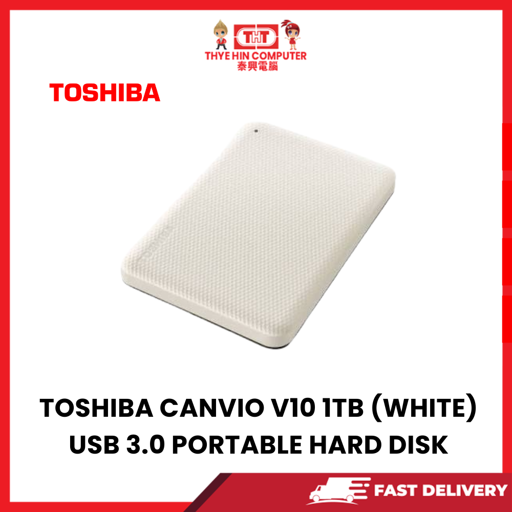 TOSHIBA CANVIO V10 1TB (WHITE) USB 3.0 PORTABLE HARD DISK