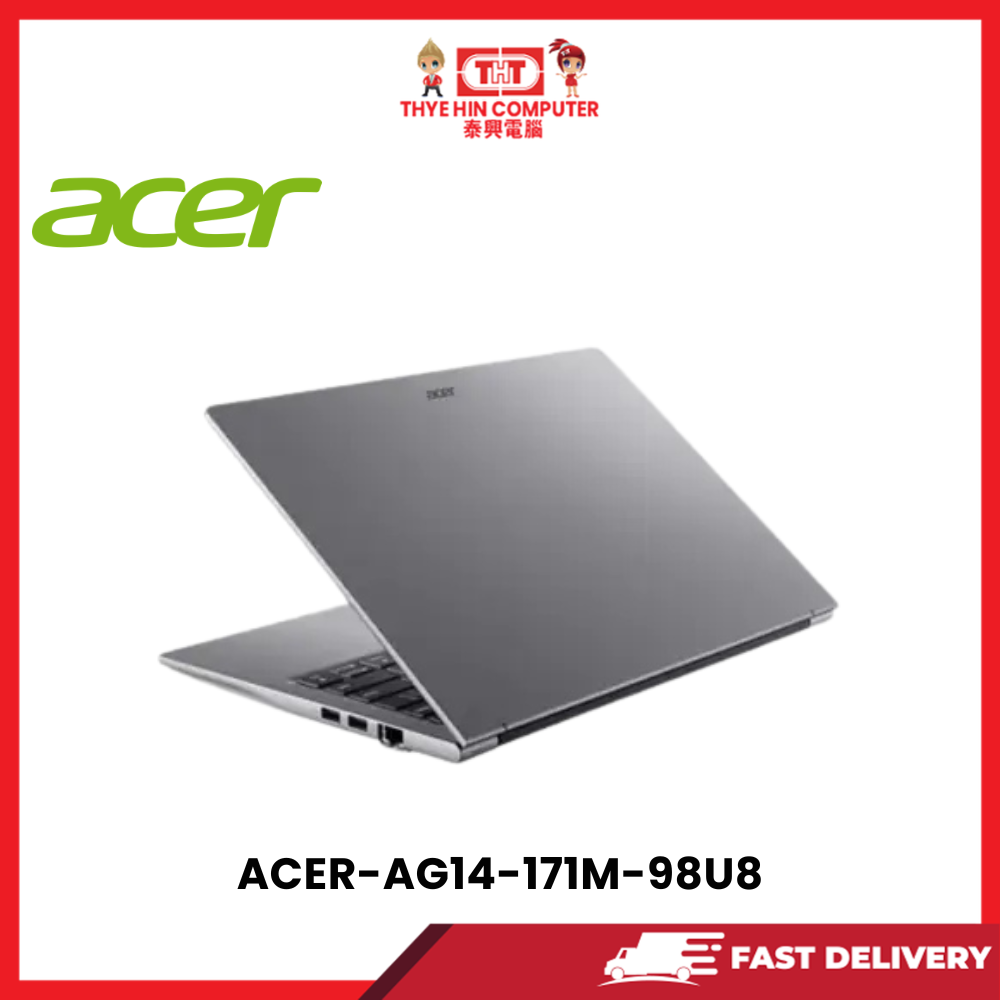 ACER-AG14-171M-98U8-GREY-INTELCOREULTRA9-185H,16GBR4OB,512GBSSD,INTELARC,14"WUXGA,W1164,2YRS,H&S - Image 3
