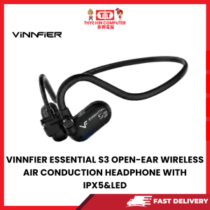 VINNFIER ESSENTIAL S3 OPEN-EAR WIRELESS AIR CONDUCTION HEADPHONE WITH IPX5&LED