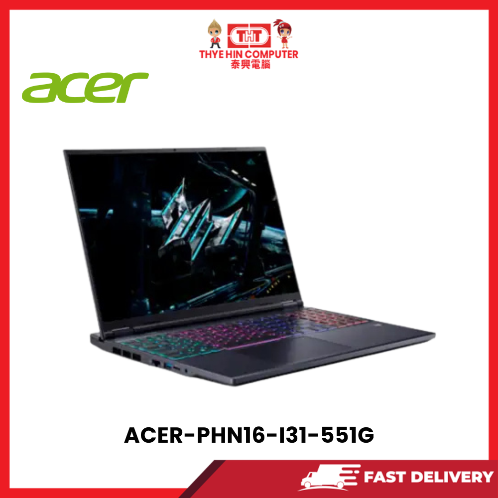 ACER-PHN16-I31-551G-INTELCOREI5-14450HX,16GBR5,512GBSSD,16"IPSWUXGA,RTX50508GVR7,W1164,2YRS - Image 2