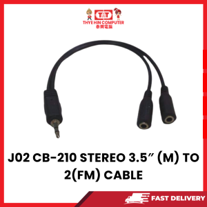 J02 CB-210 STEREO 3.5" (M) TO 2(FM) CABLE
