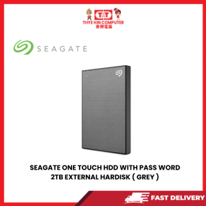 SEAGATE ONE TOUCH HDD (SPACE GREY) WITH PASS WORD 2TB EXTERNAL HARDISK
