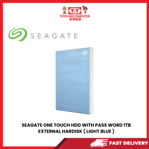 SEAGATE ONE TOUCH HDD (LIGHT BLUE) WITH PASS WORD 1TB EXTERNAL HARDISK