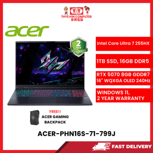 ACER-PHN16S-71-799J-INTELCOREULTRA7-255HZ,16GBR5,1TBSSD,16"IPSWUXGA,RTX50708GVR7,W1164,2YRS