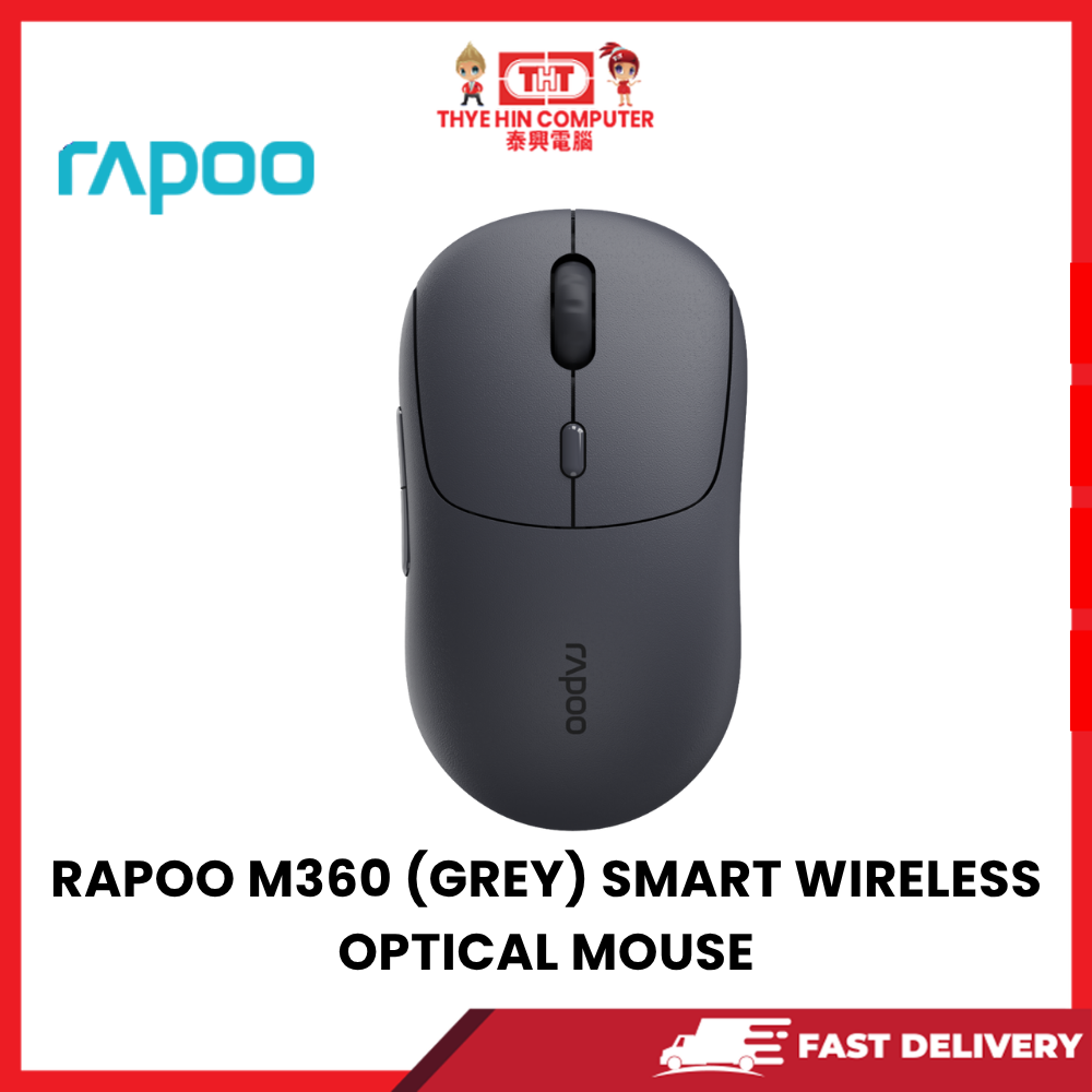 RAPOO M360 (GREY) SMART WIRELESS OPTICAL MOUSE