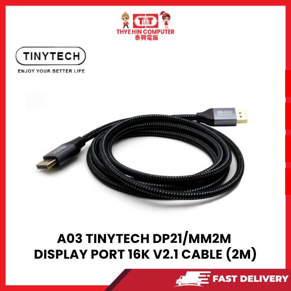 A03 TINYTECH DP21/MM2M DISPLAY PORT 16K V2.1 CABLE (2M)