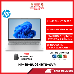 HP-16-OMNIBOOK 3 BU0349TU-SVR-INTELCORE5-320U,16GBR5,512GBSSD,INTELHD,16"2K,W1164,2YRS,H&S