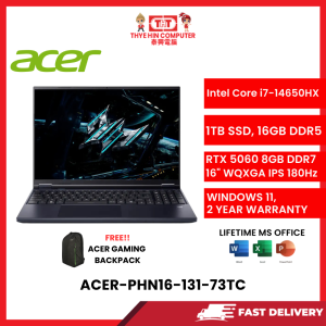 ACER-PHN16-131-73TC-INTELCOREI7-14650HX,16GBR5,1TBSSD,16"IPSWQXGA,RTX50608GVR7,W1164,2YRS